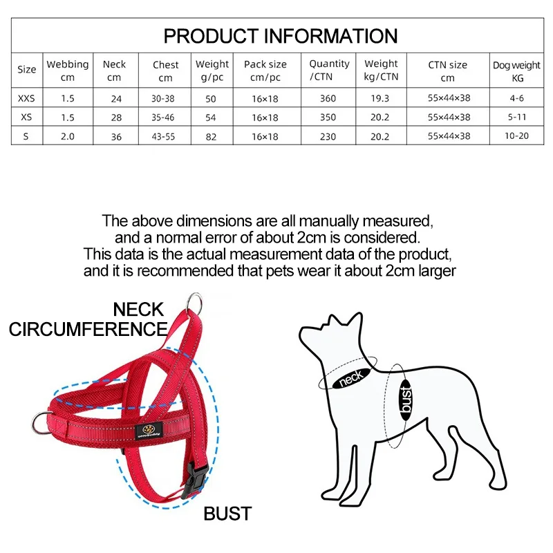 Harness For A Small Dog Harness Harnait Dog Chest Nylon Large Dog Harness Small Breed GXQ04_voghion.com