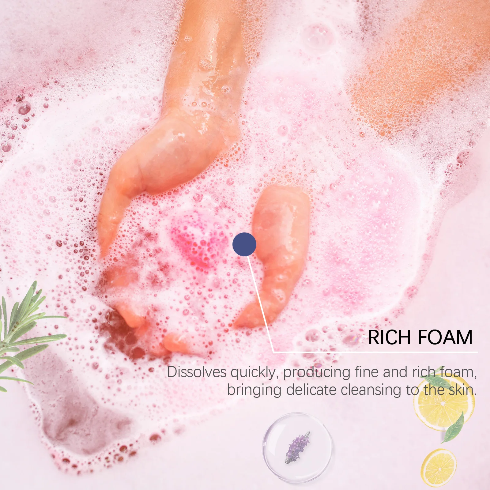 Coffret de bombes de bain à la rose et à l'extrait de fruit du dragon : aromathérapie, spa, relaxant, hydratant, parfum longue durée, nettoyant pour la peau_voghion.com