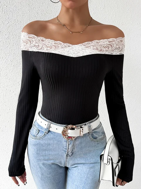Valeria Lace Long Sleeve Elegant Top 1