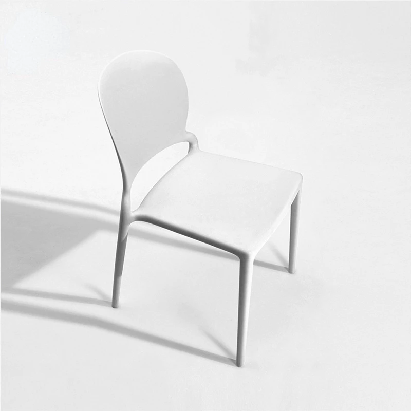 

XX61Le Shi designer Nordic stools wholesale home living room plastic backrest chair stacked dining chair minimalist table chair