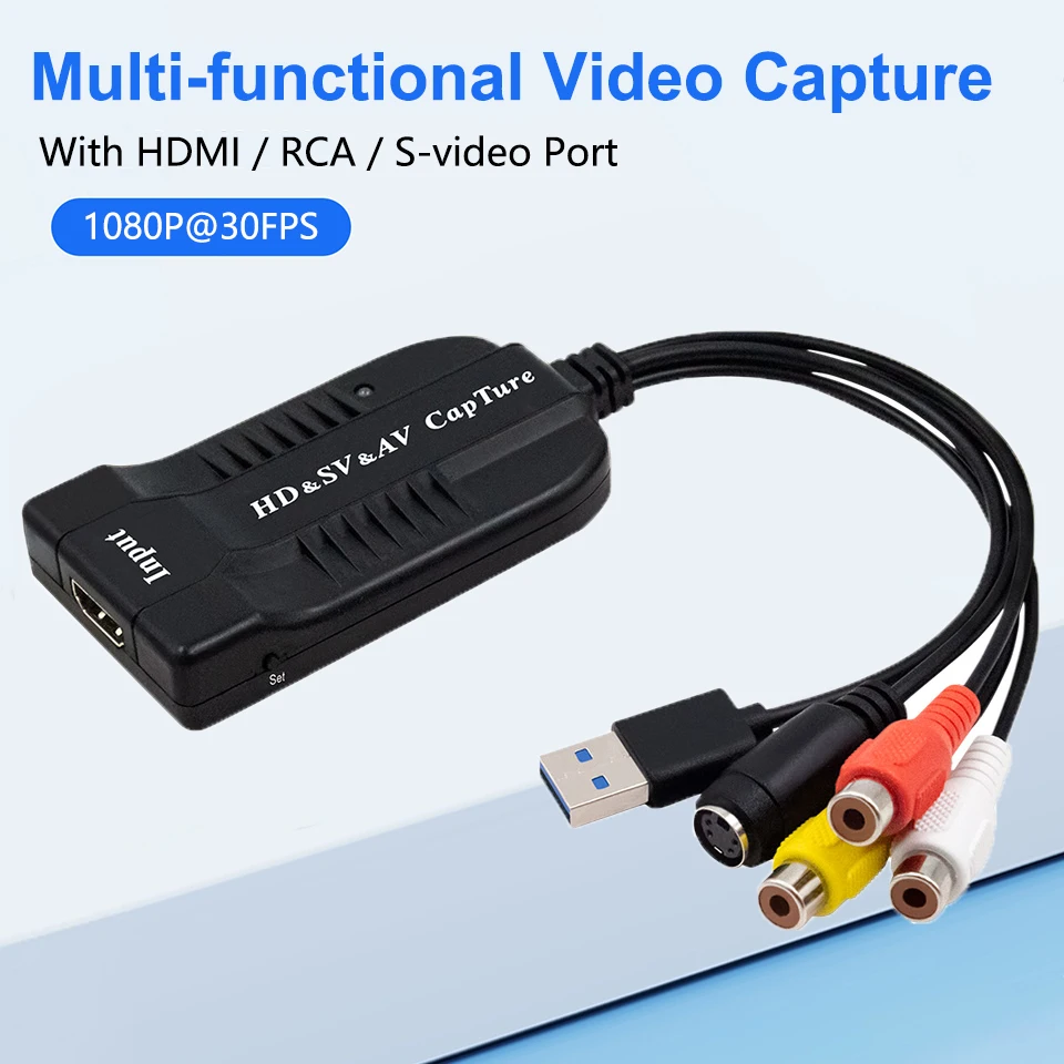 USB2.0 ビデオ キャプチャ カード HD/RCA/S ビデオから USB
