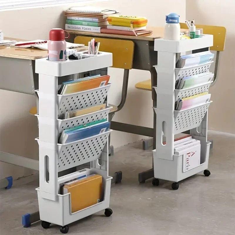 Movable Multi-layer Magazine Rack Desk Organizer Stand for Books Stationery Book Storage Accessories Office School Supplies book organizer