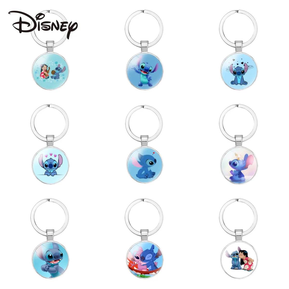 

Disney Stitch Toys Keychain Anime Figure Stitch Pendant Keychain Sweet Pink Angel Keychains Women Car Keyring Girl Birthday Gift
