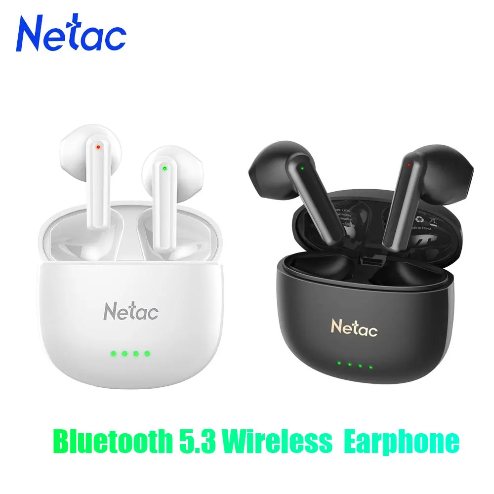 

Netac Wireless Headphone Bluetooth 5.3 Earbuds ENC Noise Reduction 21 Hours Long Battery Life Dual Channel Headphone Fast Charge