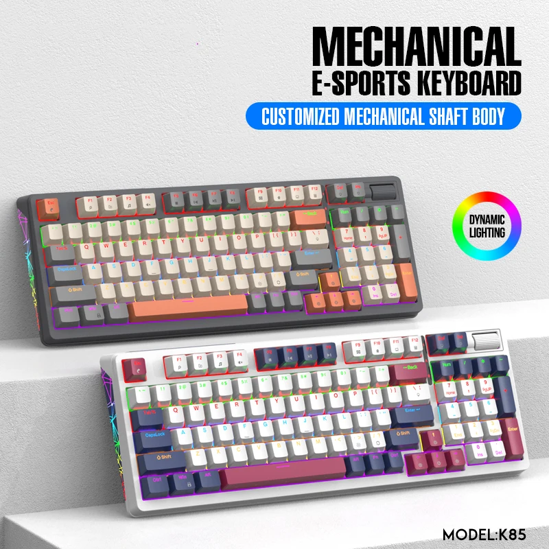 

Mechanical Keyboard Wired 96 Keys Keycaps Pink/Blue Switch Ergonomics Gaming Keyboard For PC Gamer Laptop Computer Accessories