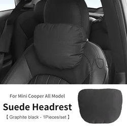 Suede Soft Universal Adjustable Car Headrest Neck Pillow (Graphite black)