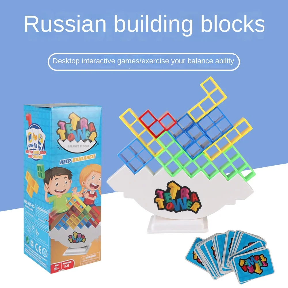 Blocos de construção russos para crianças, Swing Balance Stacking, Teach Tower Game, High Table Toys