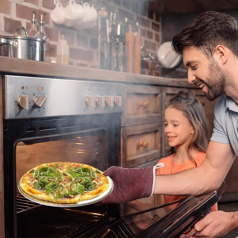 3Pcs Pizza Screen 12 Inch Restaurant-Grade Pizza Rack With Seamless Edge Round Baking Pan Baking Tool