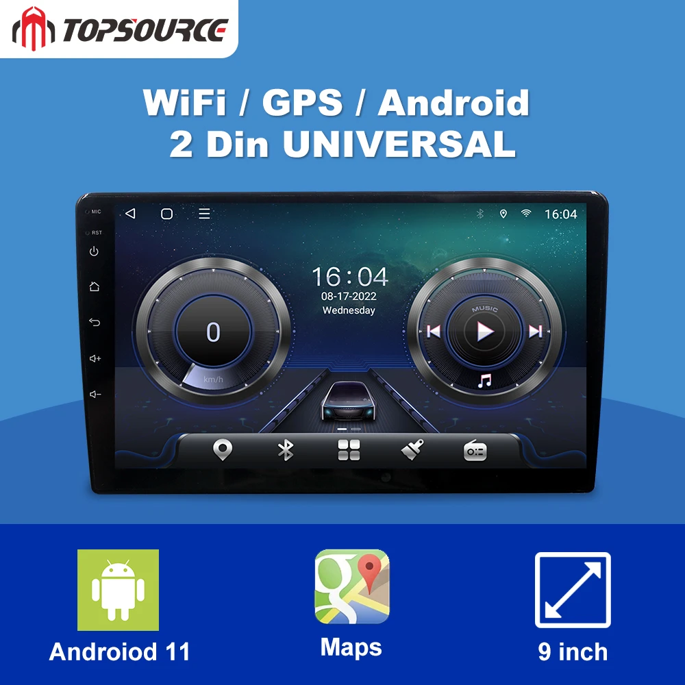 TOPSOURCE 9/10" TS10 8Core 8G+256G Android Car Universal Car Radio GPS