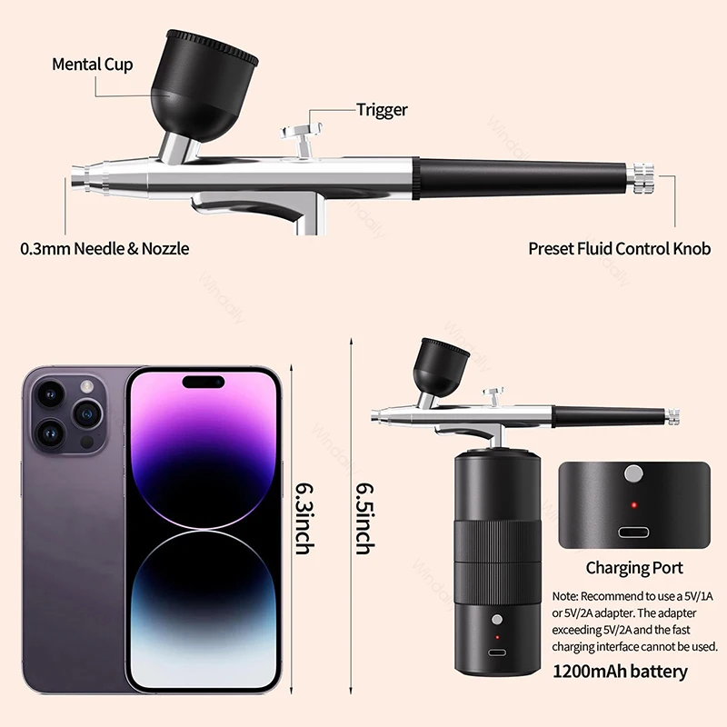 High Pressure Nano Oxygen Injector Multi-Function Household Spray Tattoo Spray Gun Face Humidifier USB Water Replenisher Manicur