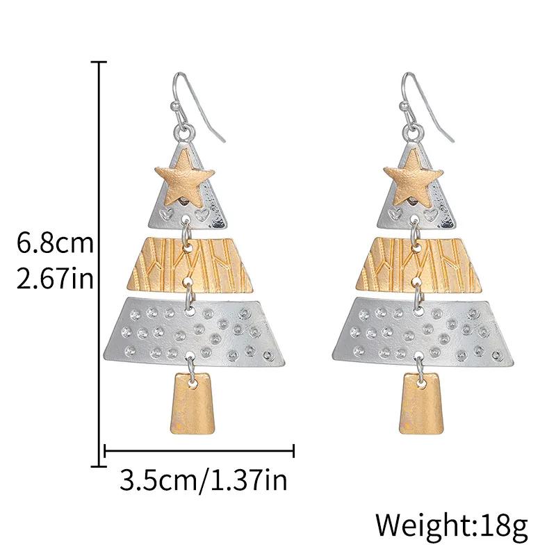 Elegant Christmas Tree Design Long Pendant Drop Earrings for Women Exquisite Dangle Earring Christmas Decoration Jewelry Gifts