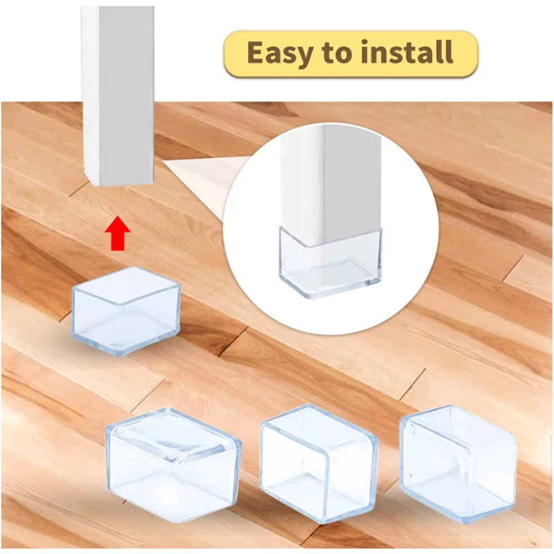 4-12 Pz/set Tappi Per Gambe Della Sedia Piedini In Gomma Cuscinetti Di Protezione Mobili Tavolo Coperture Calzini Spine Copertura Mobili Livellamento Piedi Complementi Arredo Casa - Foto 5