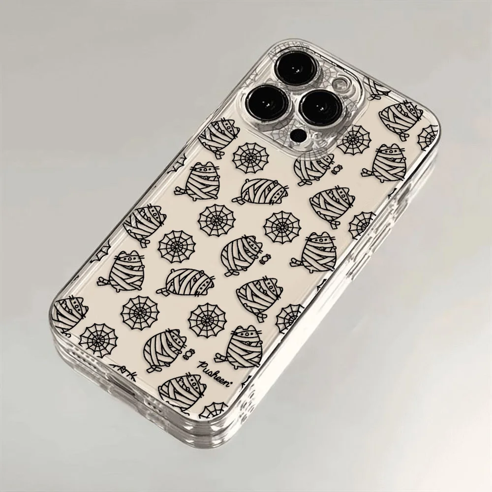 Transparent Cat Design Phone Case - Pusheen Edition