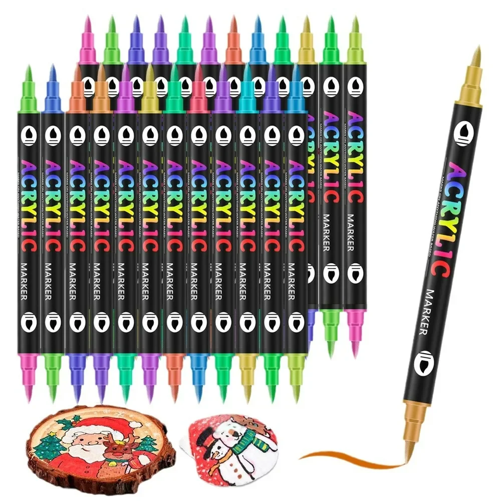 24/48/72 Colors Acrylic Paint Markers Dual Tip Pens With Dot Tip and Brush for Rock Painting Wood Ceramic Fabric Canvas DIY Marker Pens Pen Marker Paint Marker Pen Markers Pen Marker Pen Acrylic Paint Markers Art Marker Pens Art Markers Colored Pens Paint Marker Pens
