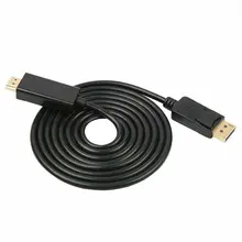 

1.8 Meters 6FT Super Long Display Port DisplayPort DP to HDMI-compatible Cable Cord Wire Adapter Gold Plated Black