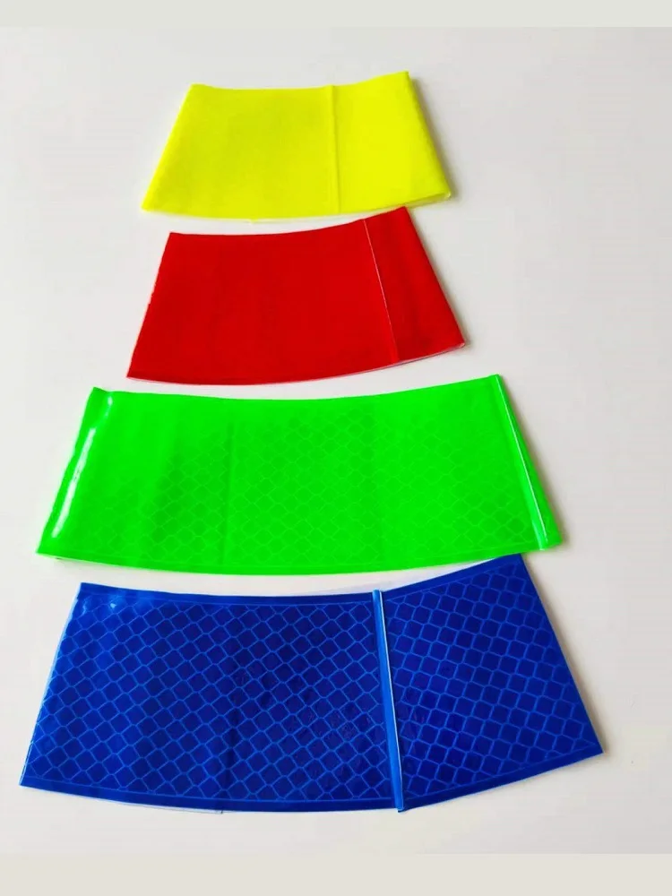 High visibility PVC Fluorescent Yellow Reflective Road Cone Sleeve 14cm*20cm*25cm