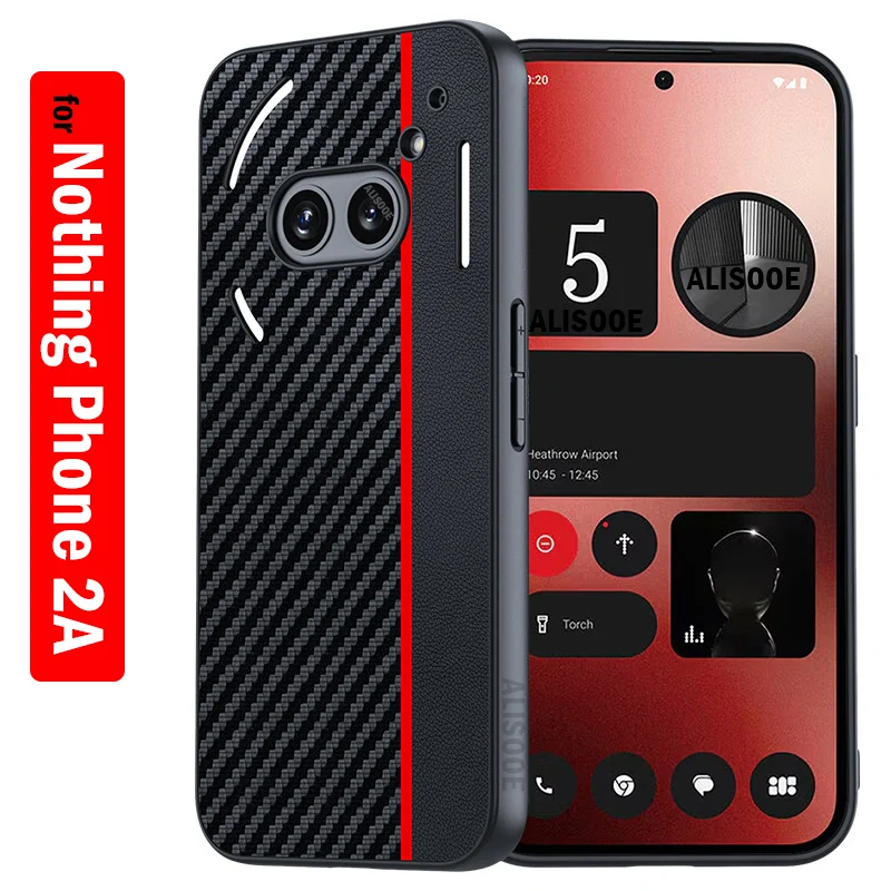 Funda For Nothing Phone 2A Case Luxury Fiber Texture Pu-Leather Protection Cover Capa For Nothing Phone (2A) Custodia Da 6.7''