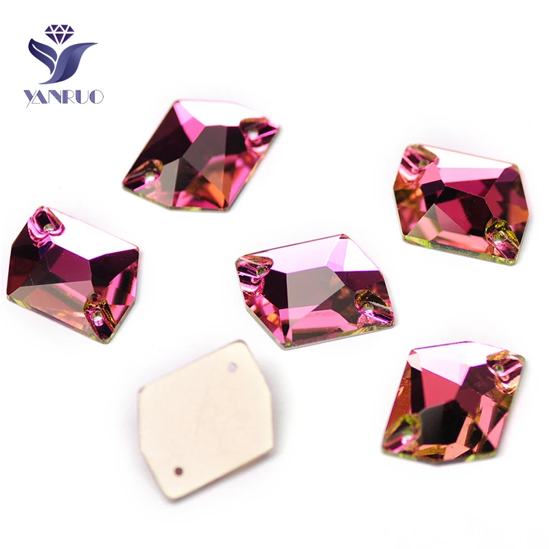 

YANRUO 3265 All Sizes Rose Cosmic Crystal Sewing Rhinestone Strass Flatback Sew On Stones For Clothes Decoration