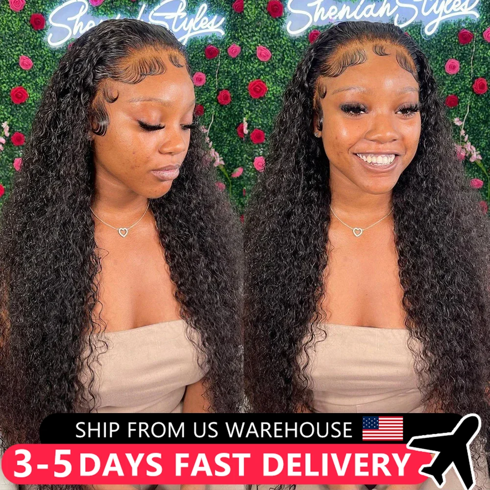 Deep Wave Curly Wigs 13x4 13x6 Transparent Lace Front Human Hair Wig 200% 4x4 Lace Closure Wigs For Woman Pre Plucked MYLOCKME,human hair wig
