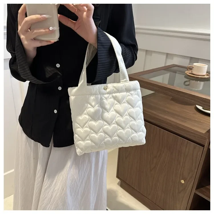 Puffer Shoulder Bag for Women Soft Down Cotton Padded Tote Handbag Purse Quilted Cross Body Bag Solid Color Bubbles Cloud Bag 8