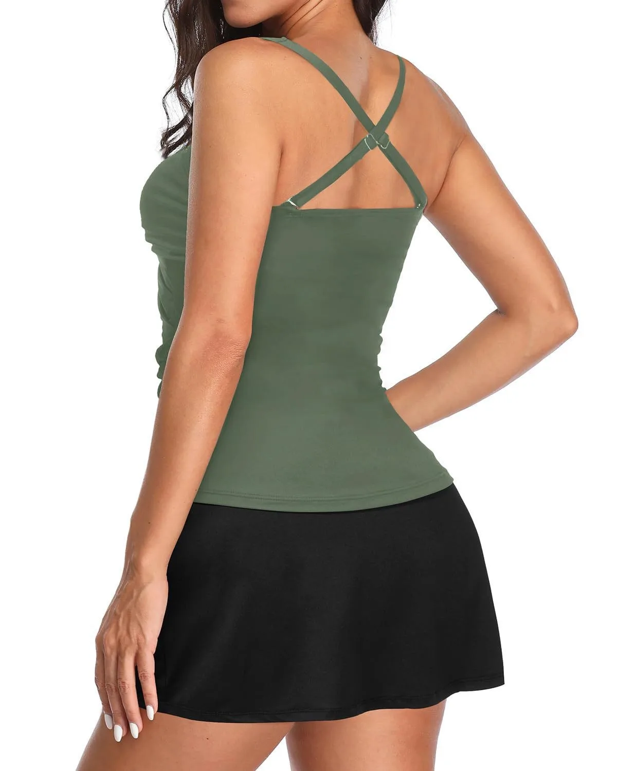 2026 New Bikini Swimwear Tankini Women's Separate Twist Slimming Gathered Polyester Fabric Quick Dry Eco Friendly High Elasti... S316d3a954ecc4bb882093fa679941a1fV