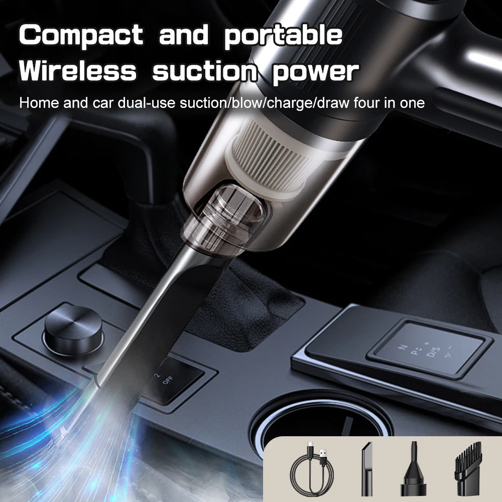 Wireless Car Vacuum Cleaner Multifunctional Mini Portable High-power Suction and Blowing Integrated Cleaning Appliance
