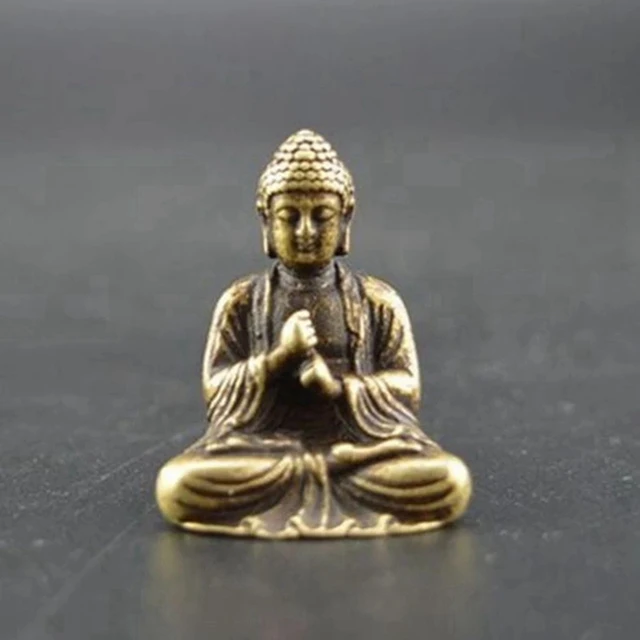 2X Mini Buddha Szobor Bronz Kínai Buddhizmus Tiszta Réz Sakyamuni - Image 5