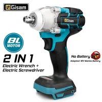 Makita-Clé à chocs électrique sans fil sans balais, tournevis 1/2 ", outils électriques à prise, batterie 18V, 2 en 1 1