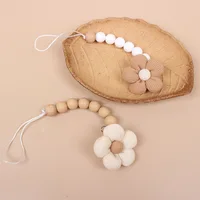 Fleur bébé attache-sucette chaîne nouveau-né factice porte-mamelon Clips sans BPA coton jouets de dentition sucette pendentif support 3
