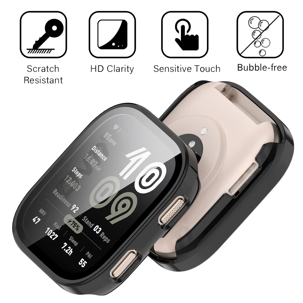 All-Around Hard PC Protective Watch Case with Tempered Glass Screen Protector