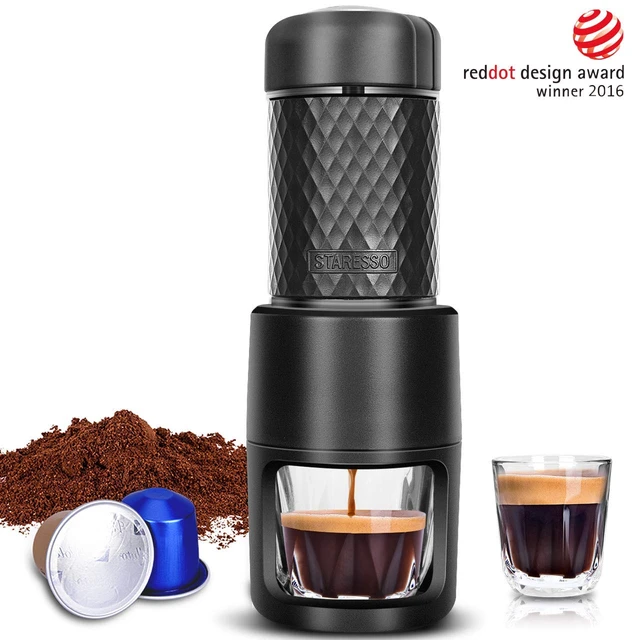 Barsetto Coffee Machine Manual Coffee Maker Capsule Outdoor Travel Hand  Press Espresso Powder Maker Portable Mini Mill Tools