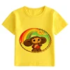 4 Colors 2-9y Children Russian Cartoon Cheburashka Funny T Shirt Summer Baby Boys/Girls Chebu Russia Tops T-shirt Kids Clothes 6
