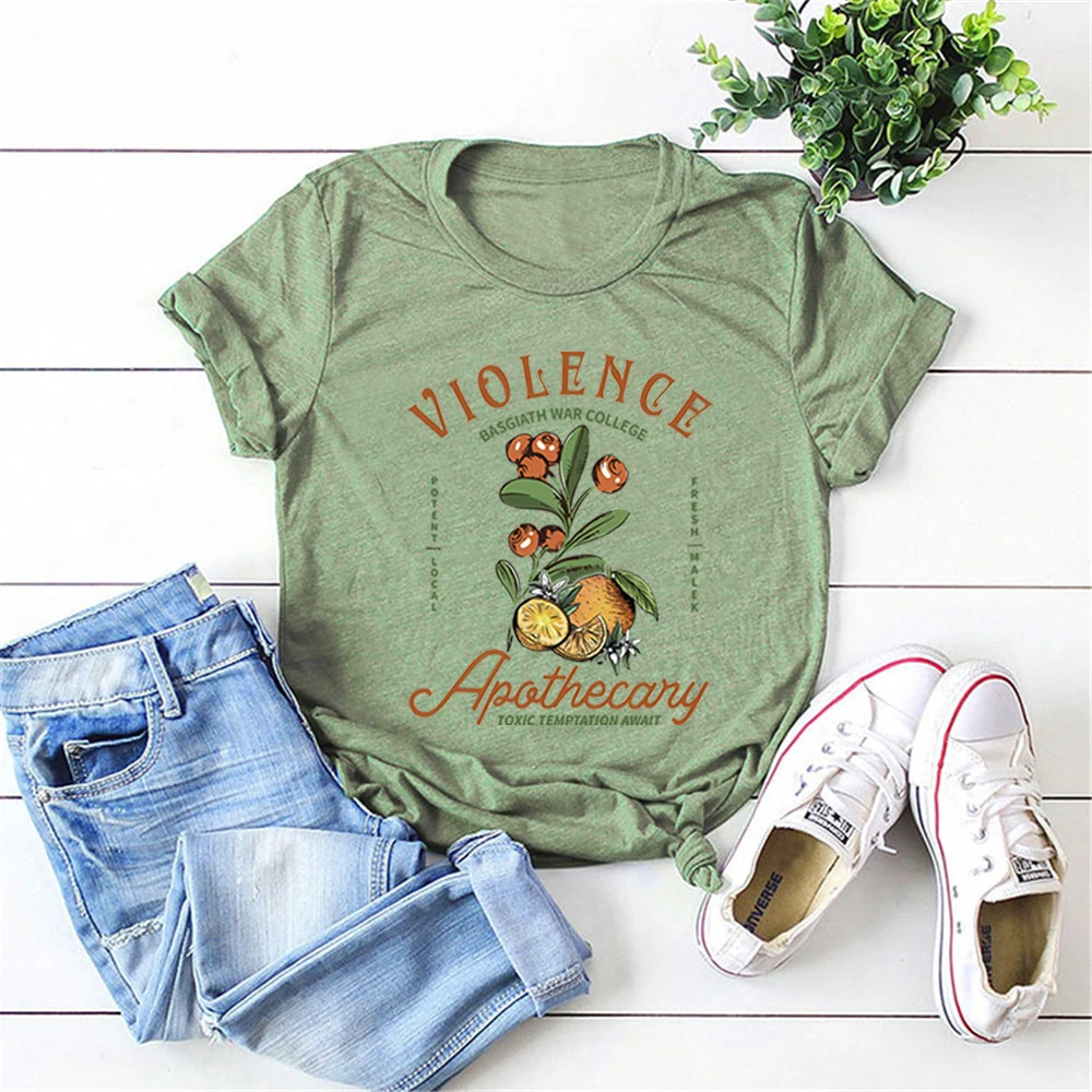 Violet Sorrengail Apothecary T-shirt Basgiath War College Shirt Fourth Wing Graphic T Shirts Bookish Tees Gift for Book Lover 5