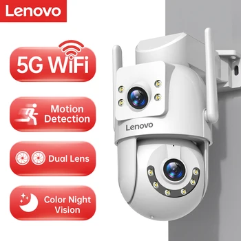 Lenovo 4MP HD Wifi PTZ Telecamera Esterna 4MP Doppia Lente Doppio Schermo Auto Tracking Telecamera IP di Sicurezza CCTV Audio Video Sorveglianza