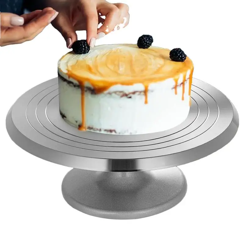 Rotating Cake Turntable Aluminum Alloy Cupcake Spinner With Non-Slip Rubber  Base Cake Decorating Tools For Cake Dessert For - AliExpress