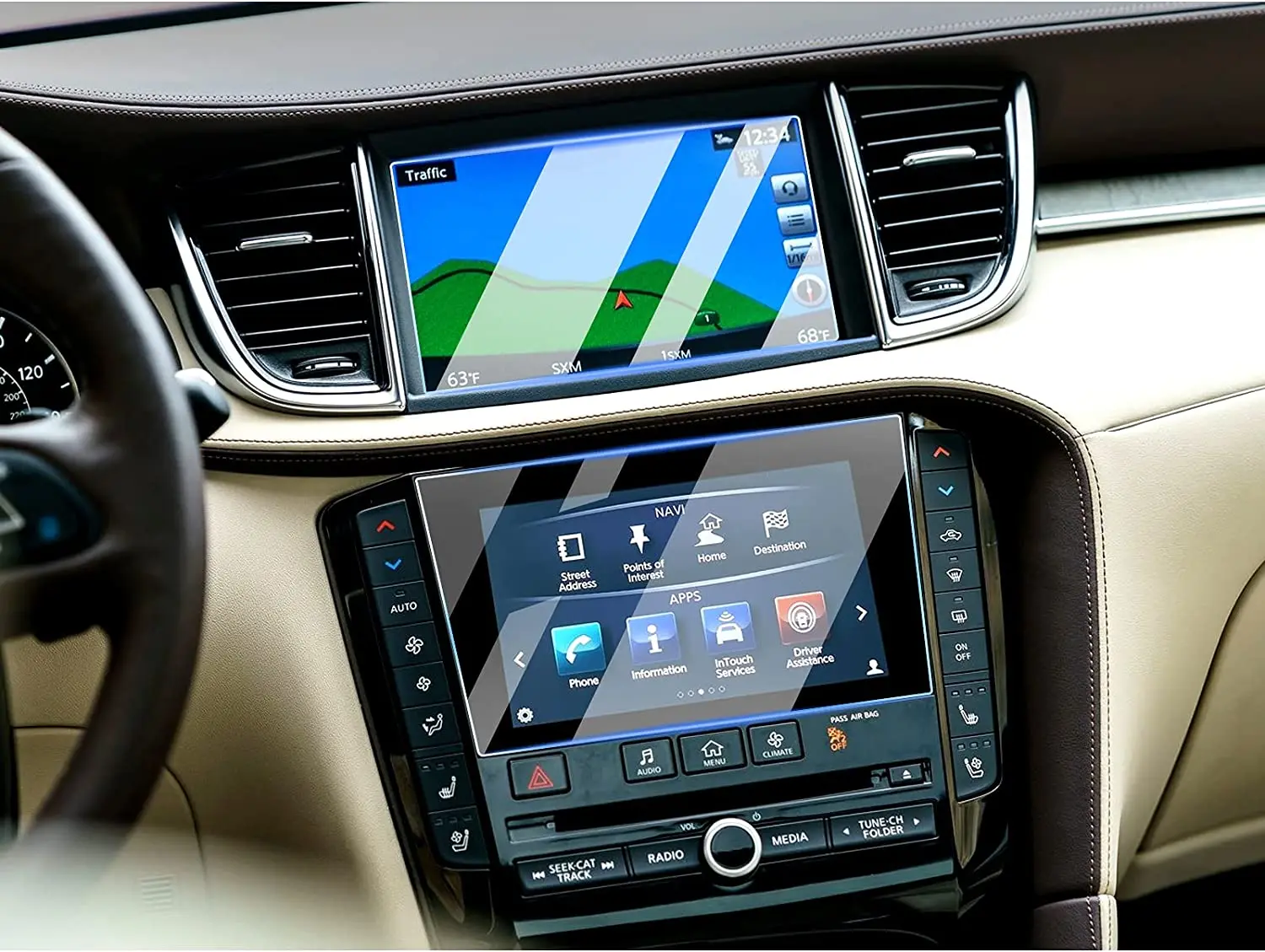 

Tempered Glass Screen Protector Film for Infiniti Q50 Q60 2021 2022 2023 Car Infotainment Radio GPS Navigation Dashboard