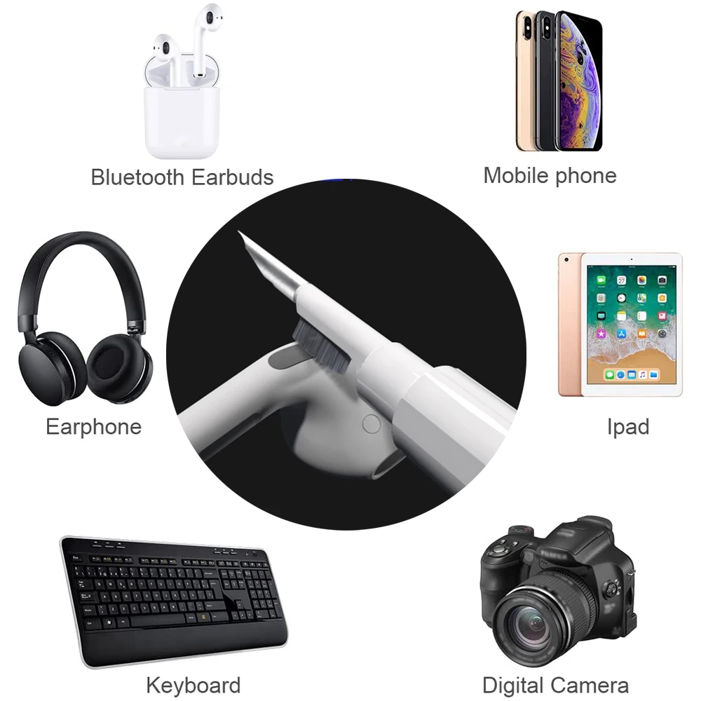Kit di pulizia per auricolari Bluetooth per Apple Airpods Pro 3 2 1 Auricolari wireless Penna per pulizia Spazzola Auricolari Strumenti per la pulizia della custodia - Image 6