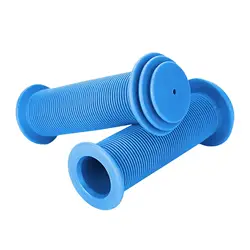 Dual Pack Premium Rubber Handlebar Grips for Bicycles and Scooters (Blue)