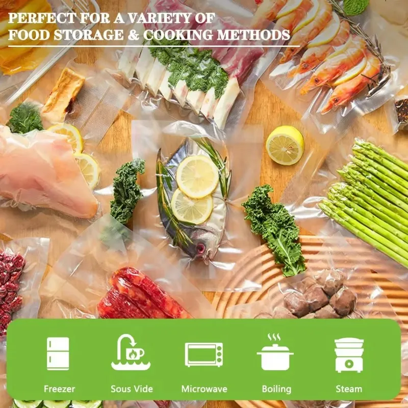 2 Rolls Kitchen Food Vacuum Bags ,Storage Bags For Vacuum Sealer Packaging Rolls Food Fresh Saver Bags15/20/25/28cm*500cm