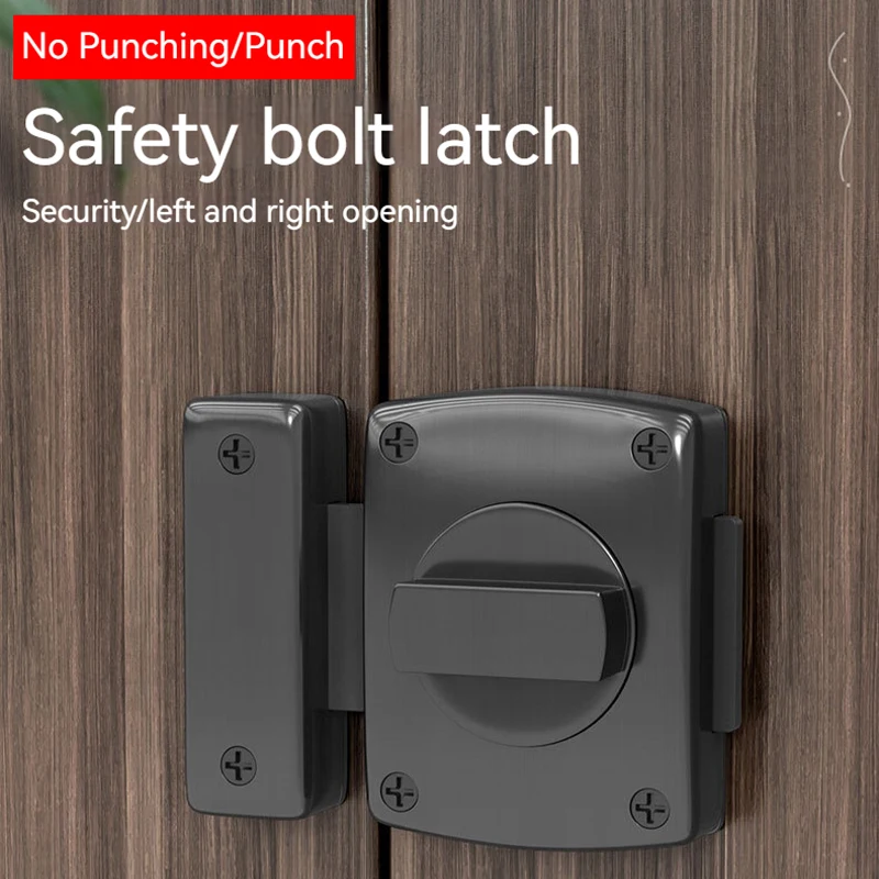 Door lock door latch anti-theft cast metal hook toilet doors right angle sliding gate lock bolts punching locks