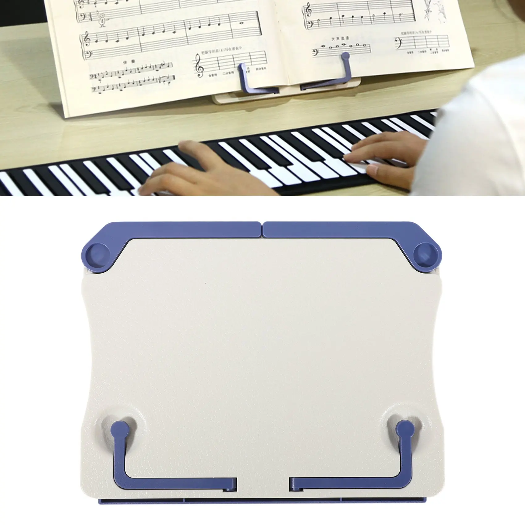 Folding Tabletop Music Stand ABS Sheet Music Holder Applicable for Guitar Piano Violin Universal Musical Instrument