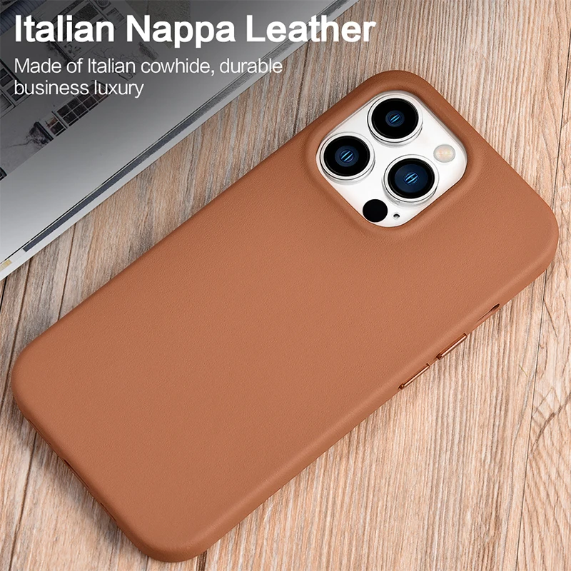 Italian Nappa Cowhide Case For iPhone 13 Pro Max Luxury Leather Magnetic Phone Back Cover For Apple iPhone 13 Pro Handmade iphone 12 pro max wallet case