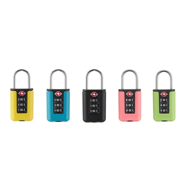 Customs Code Lock for Travel Luggage Changeable Password Black Lock Contrast Design Padlock 3 Digit Combination Lock 6