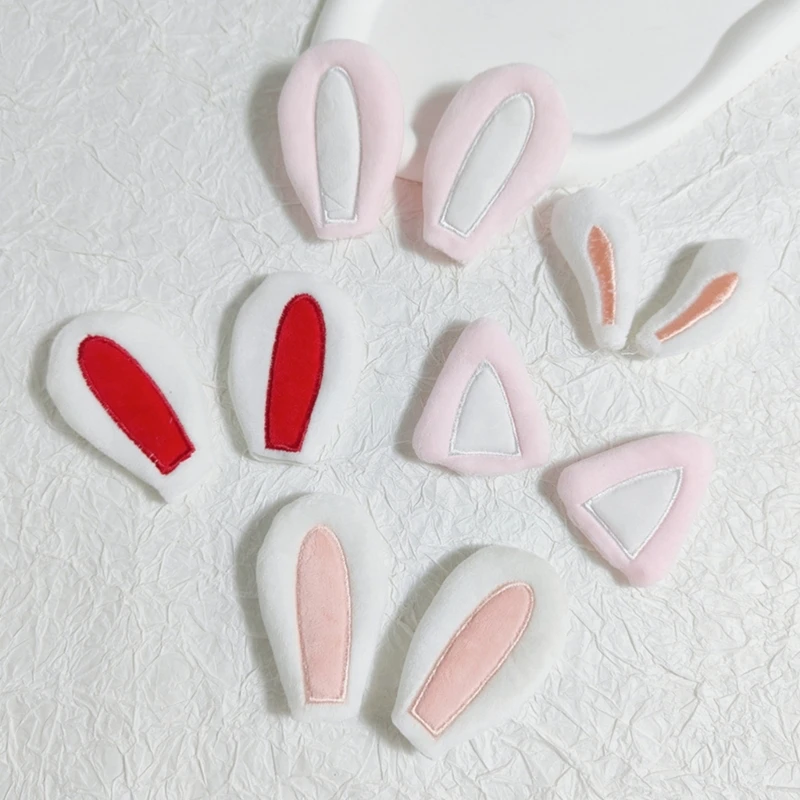 5 Pair Sweet Rabbit/Cat Ear Shape Appliques DIY Clothing Patches Adult Kids Shoes Gloves Scarf Backpack Hairpin Sewing Material
