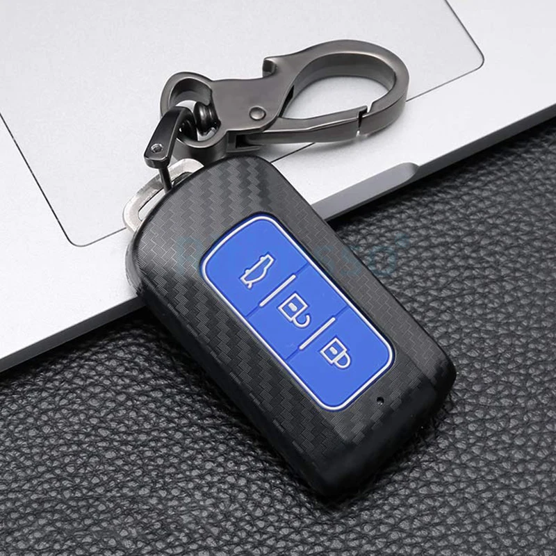 Carbon fiber ABS Car Key Case Cover for MITSUBISHI OUTLANDER 3 Lancer 10 L200 ASX Colt Pajero sport ECLIPSE CROSS key case cover key case car key shell