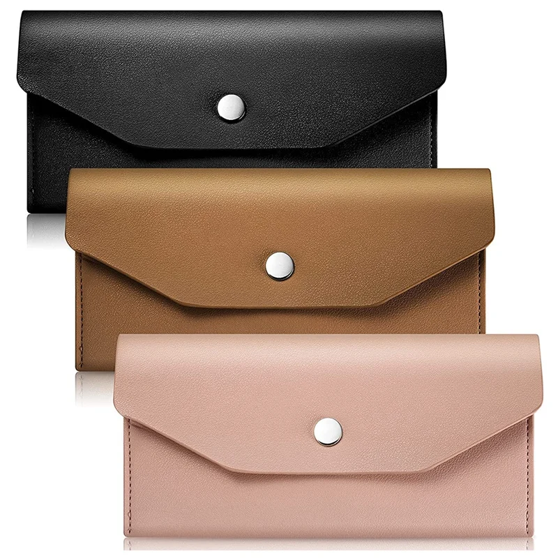 

3 Pieces Cash Envelopes Wallet Wallet Waterproof Flat Wallet Metal Snap Wallet Reusable Envelopes Purse For Wedding