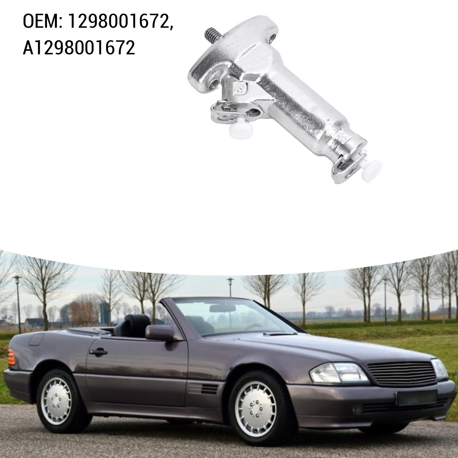 Hydraulic Convertible Top Cylinder 1298001672 Metal Alloy Enhanced Performance Replacement for 300CE 300SL 500SL CLK320