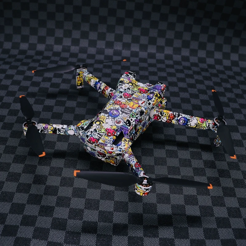 Skin Adesiva In PVC Per DJI FPV – Kit Protezione Antigraffio Per Drone, Goggles E Telecomando (Effetto Black Grana)