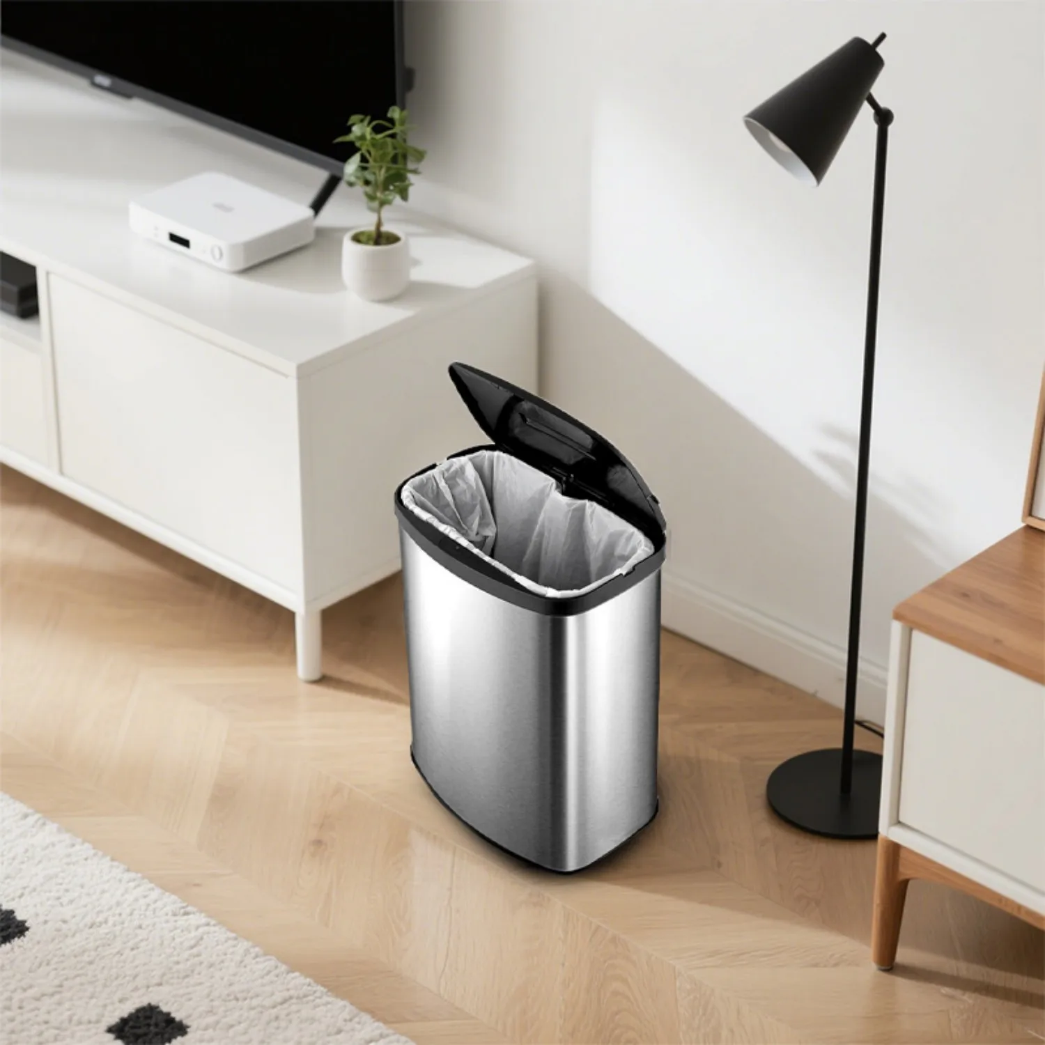 Silver stainless steel finish
