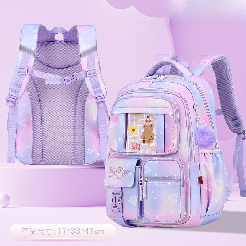 Top Quality School Backpack for Girls with Chest Buckle Kids Bookbag for Elementary School Water Resistant School Bag Mochilas - 2